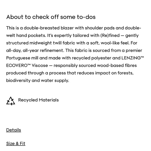 Aritzia Double-Breasted Pinstripe Gray Blazer - Picture 7 of 7